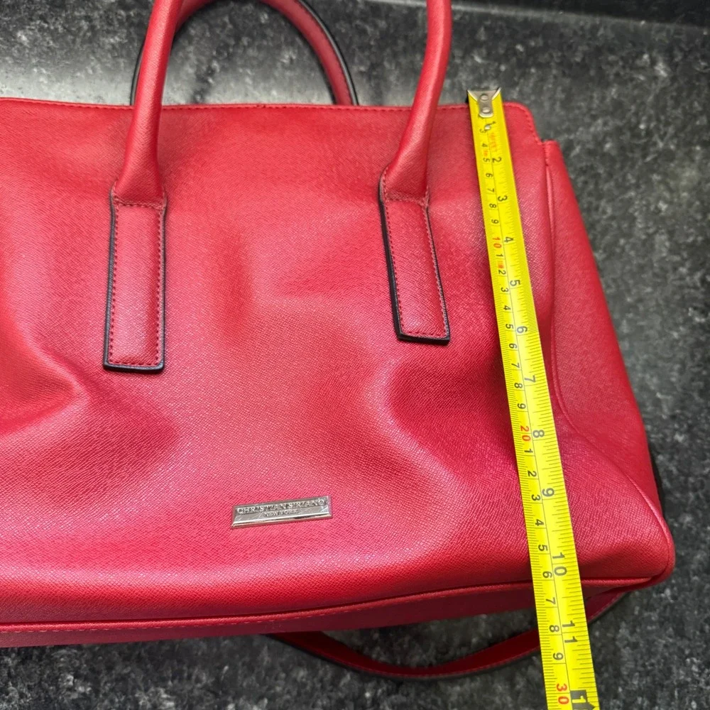 Christian Siriano New York Red Saffiano Satchel Crossbody Handbag